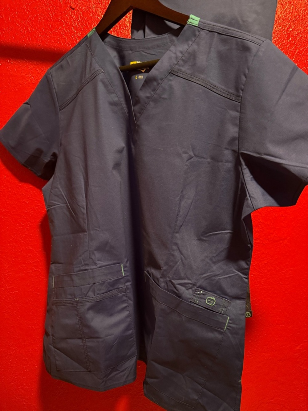 015. NWOT Wonder Flex Women's Navy Scrub set